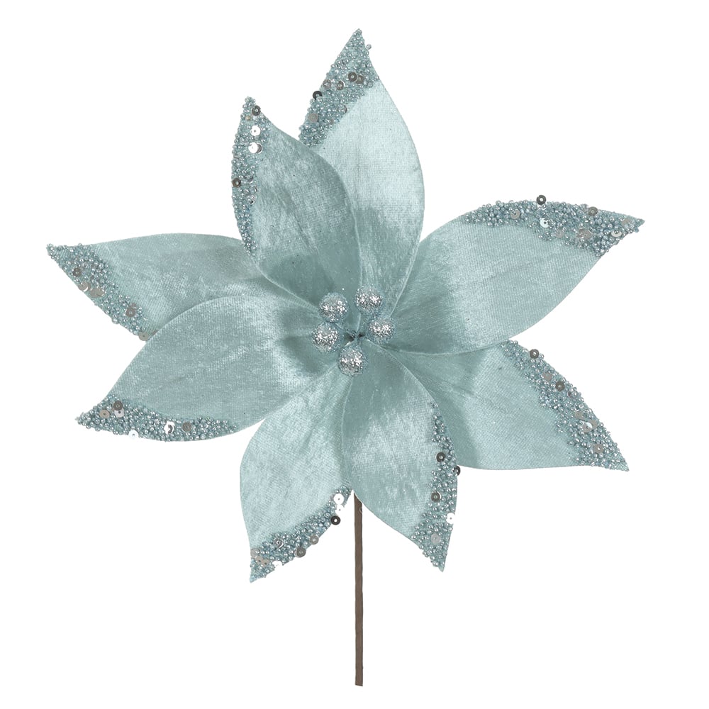 H.BICO DE PAPAGAIO NATAL AVELUDADO (AZUL CLARO GLITTER AZUL CLARO) 25cm 25d 8P