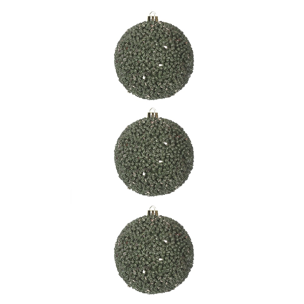 BOLAS DECORADAS C/3 UND (CHAMPANHE GLITTER) 8D