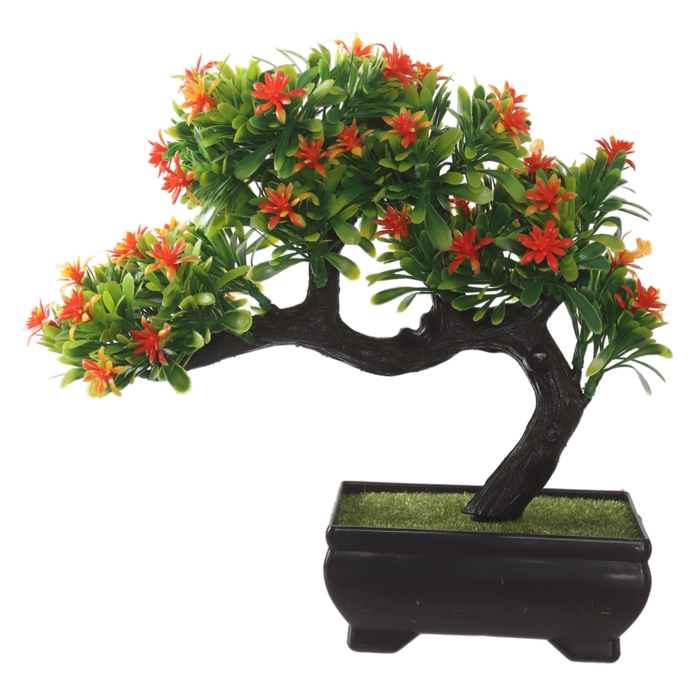 A.BONSAI FLOR C/POTE PLASTICO X55 (LARANJA) 20cm