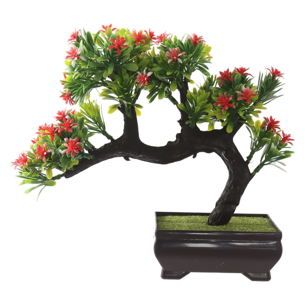 A.BONSAI FLOR C/POTE PLASTICO X55 (VERMELHO) 20cm