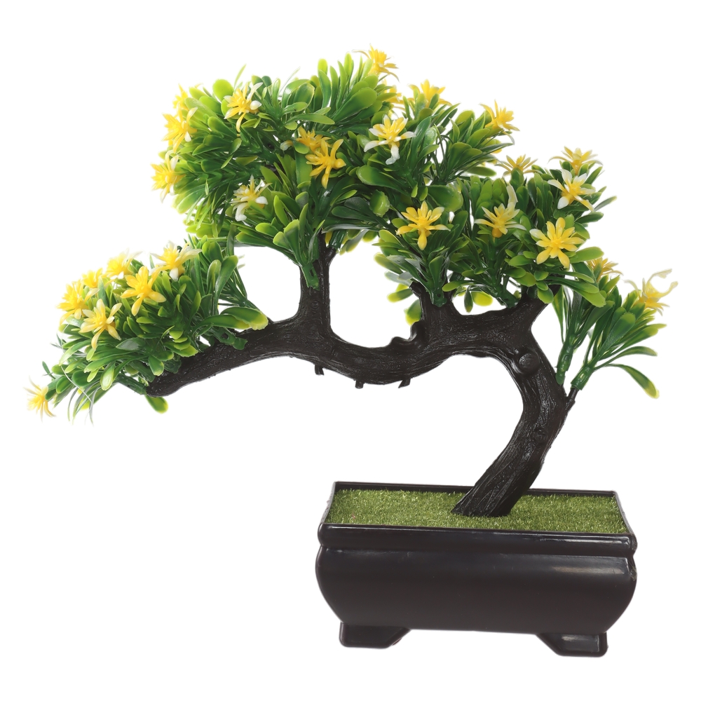 A.BONSAI FLOR C/POTE PLASTICO X55 (AMARELO) 20cm