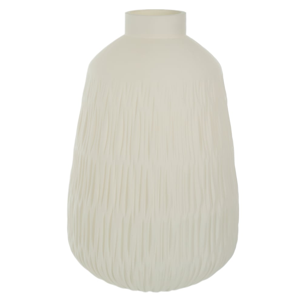 VASO DECORATIVO VIDRO COM TEXTURA (BEGE) 32,5cm 21d