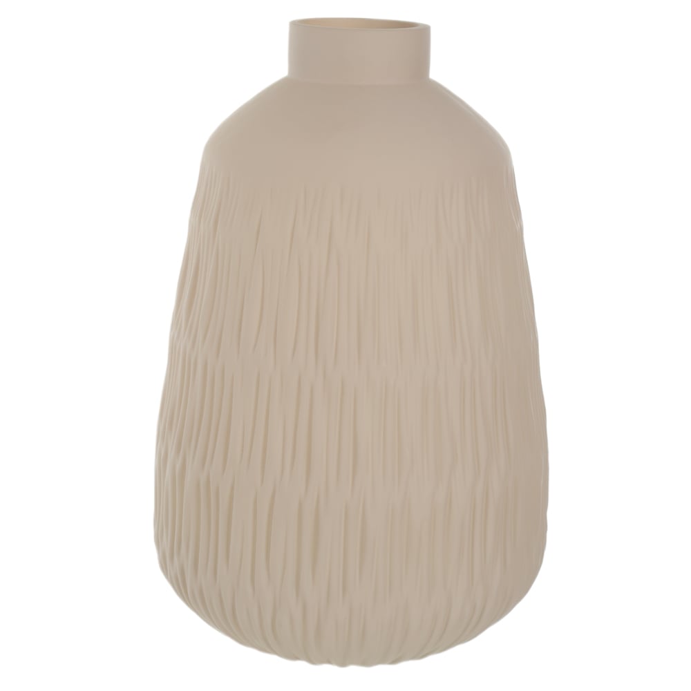 VASO DECORATIVO VIDRO COM TEXTURA (BEGE ESCURO) 32,5cm 21d