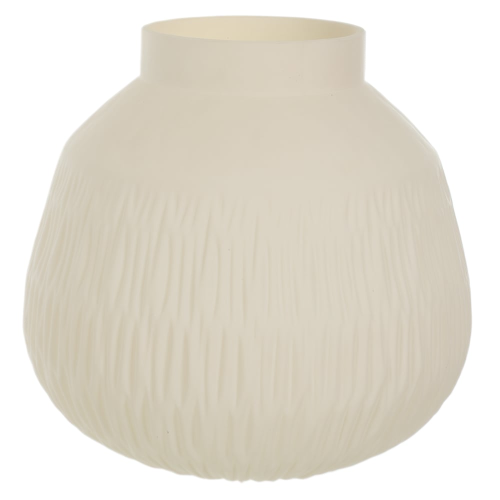 VASO DECORATIVO VIDRO COM TEXTURA (BEGE) 25,5cm 28d