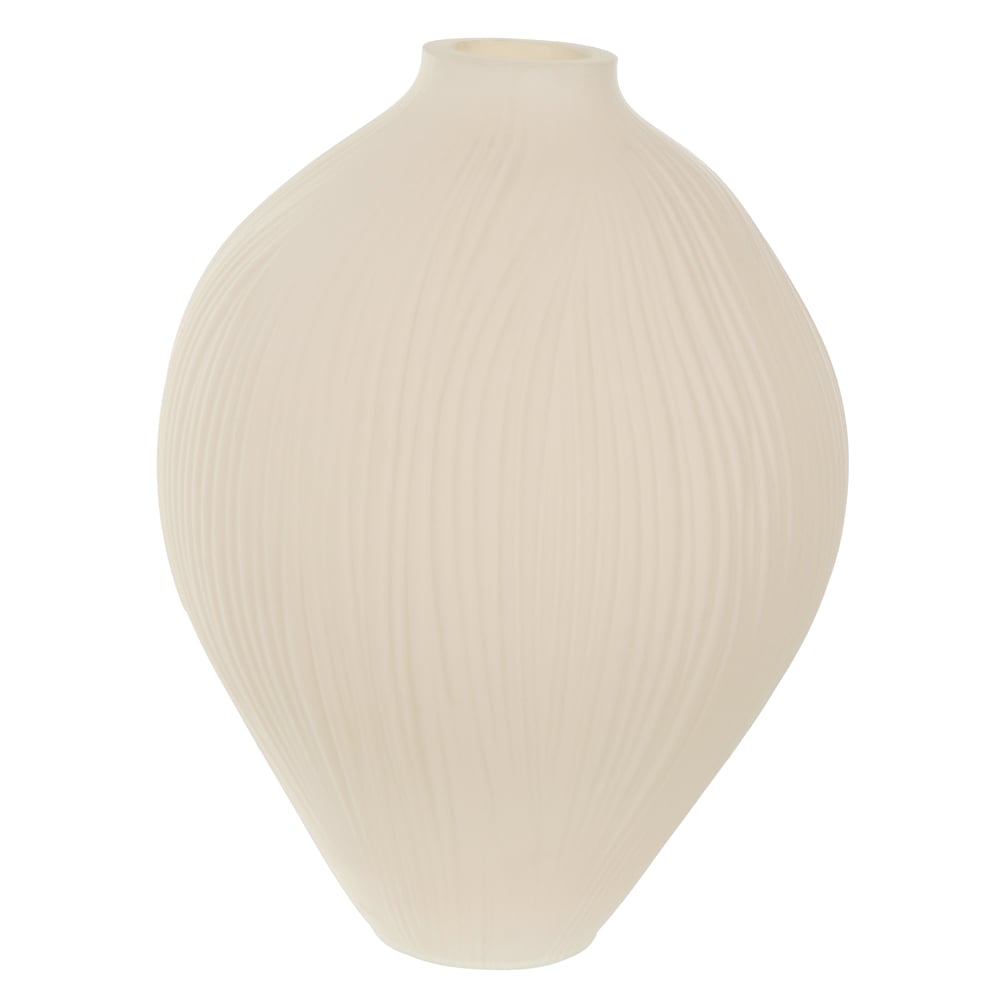 VASO DECORATIVO VIDRO COM TEXTURA (BEGE) 22,5cm 16,5d