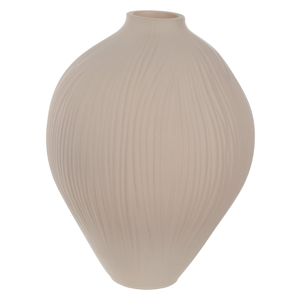 VASO DECORATIVO VIDRO COM TEXTURA (BEGE ESCURO) 22,5cm 16,5d