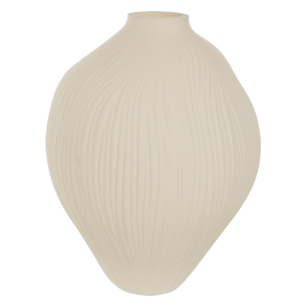 VASO DECORATIVO VIDRO COM TEXTURA (BEGE) 28,5cm 22,5d