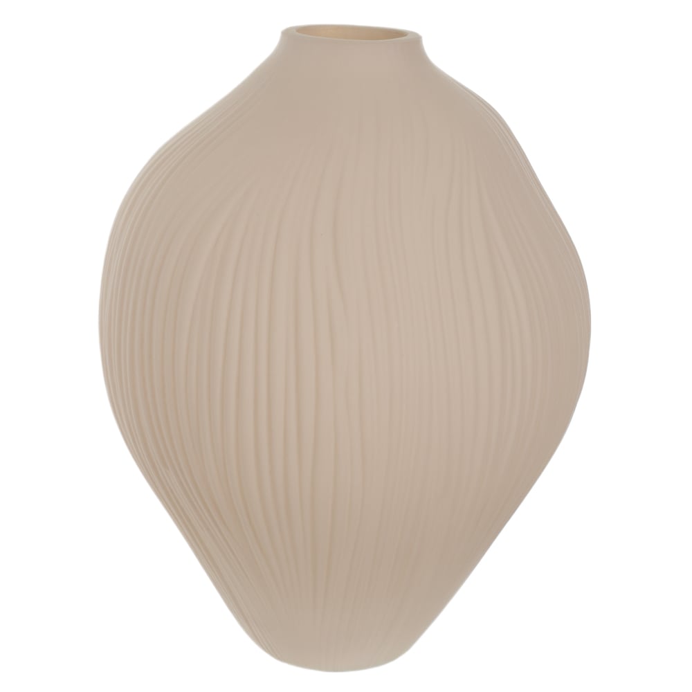VASO DECORATIVO VIDRO COM TEXTURA (BEGE ESCURO) 28,5cm 22,5d