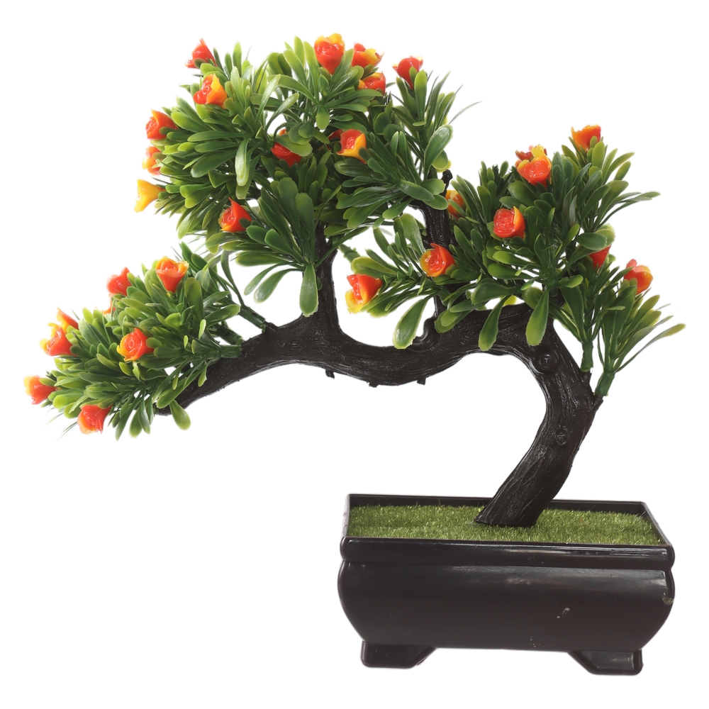A.BONSAI FLOR C/POTE PLASTICO X55 (LARANJA) 20cm