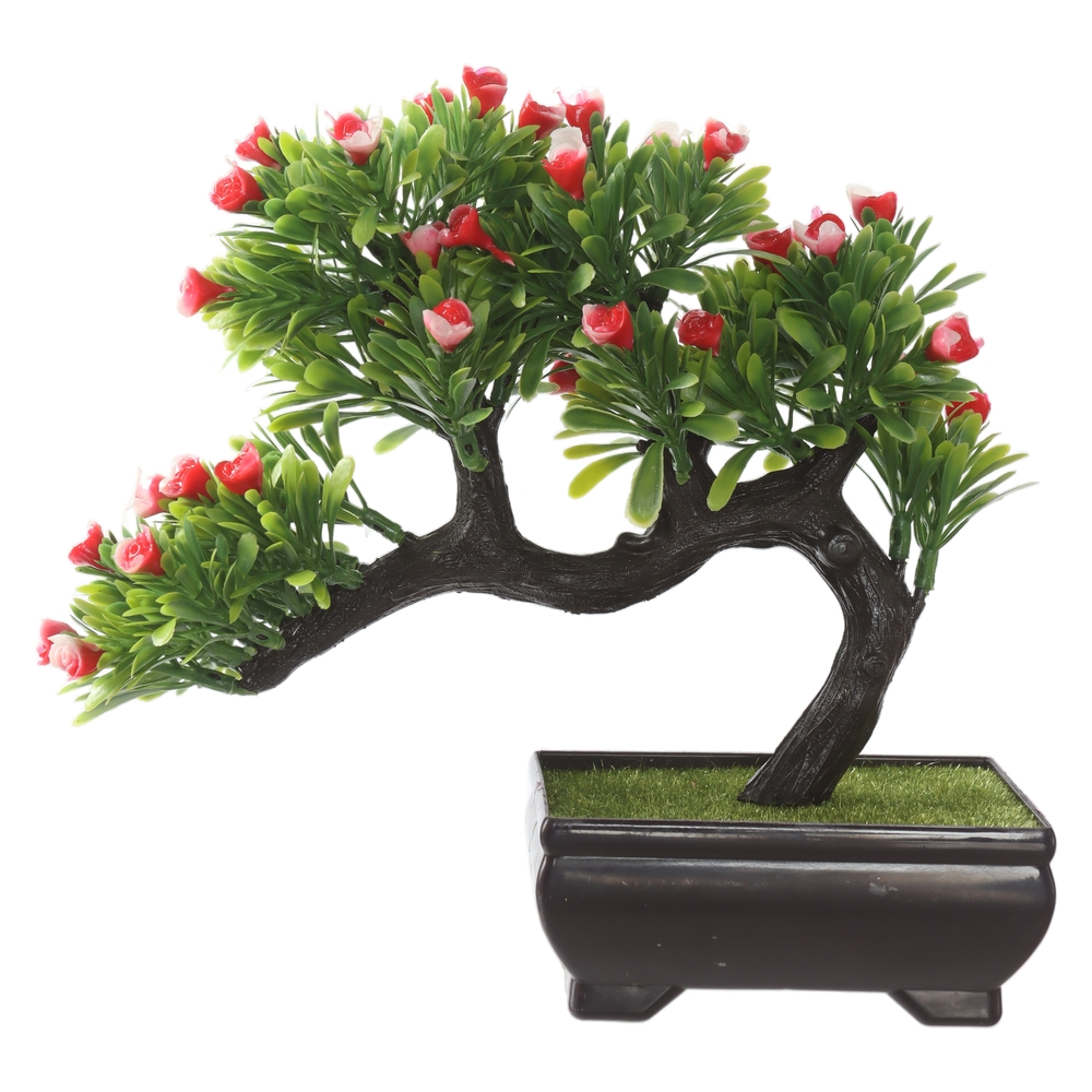 A.BONSAI FLOR C/POTE PLASTICO X55 (VERMELHO) 20cm