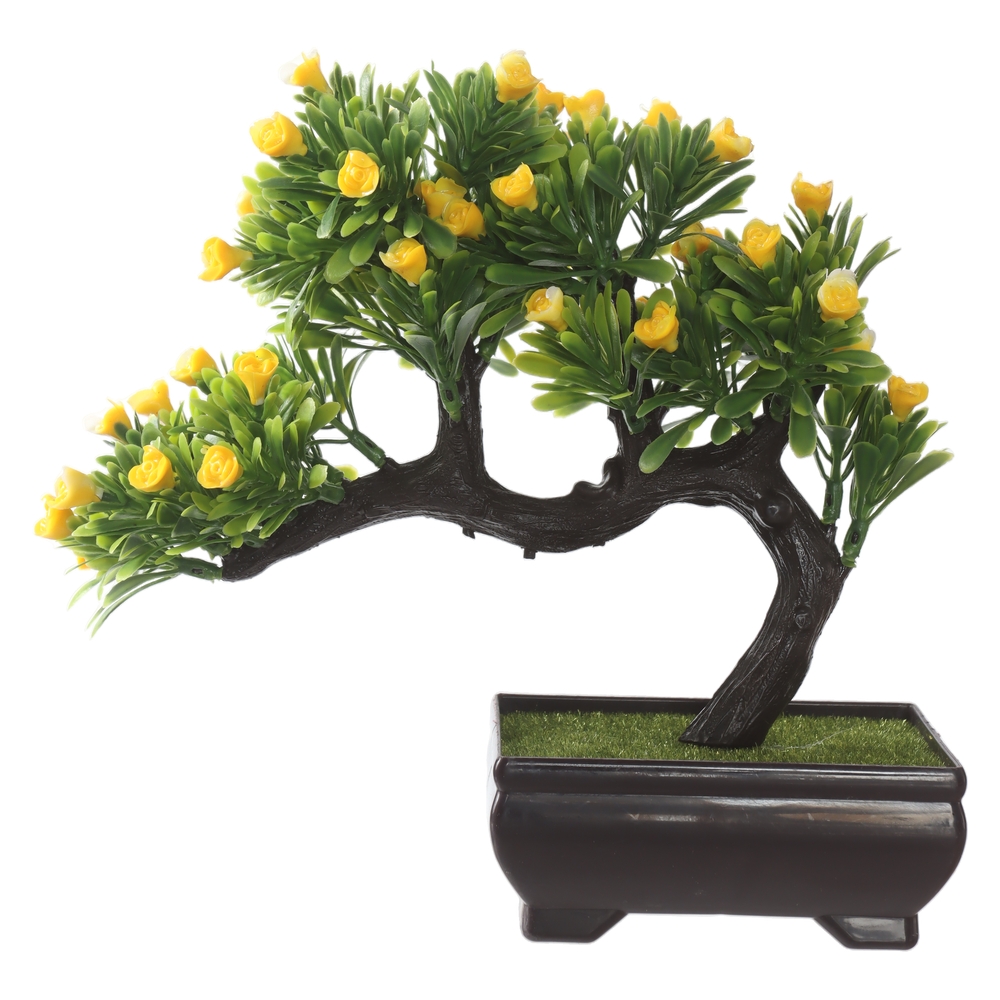 A.BONSAI FLOR C/POTE PLASTICO X55 (AMARELO) 20cm