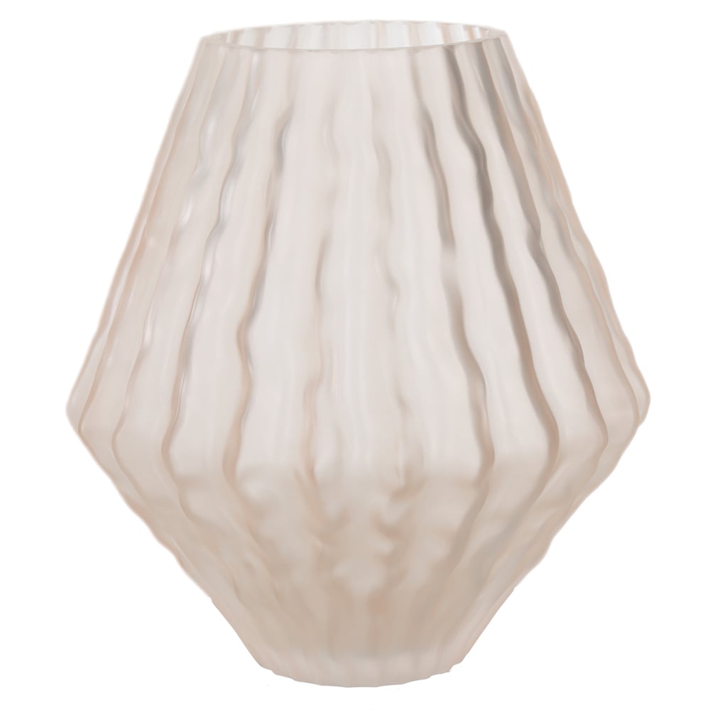 VASO DECORATIVO VIDRO COM TEXTURA (ROSA CLARO FOSCO) 18,3cm 17d