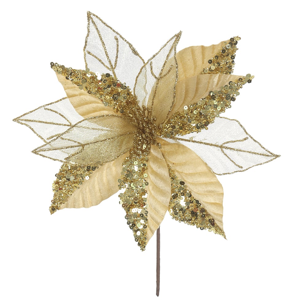 H.BICO DE PAPAGAIO NATAL AVELUDADO (DOURADO GLITTER DOURADO) 25cm 30d 11P