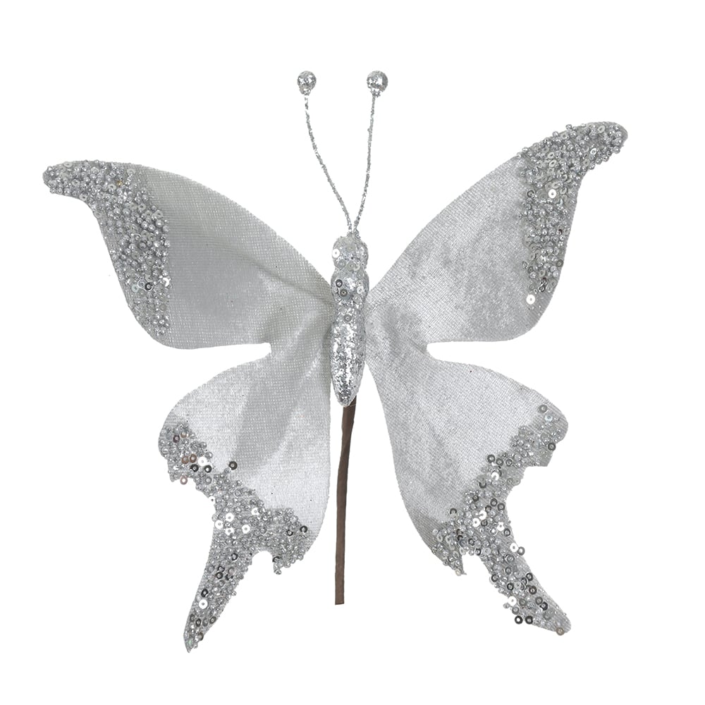 C.BORBOLETA NATAL 24D (PRATA) 15cm