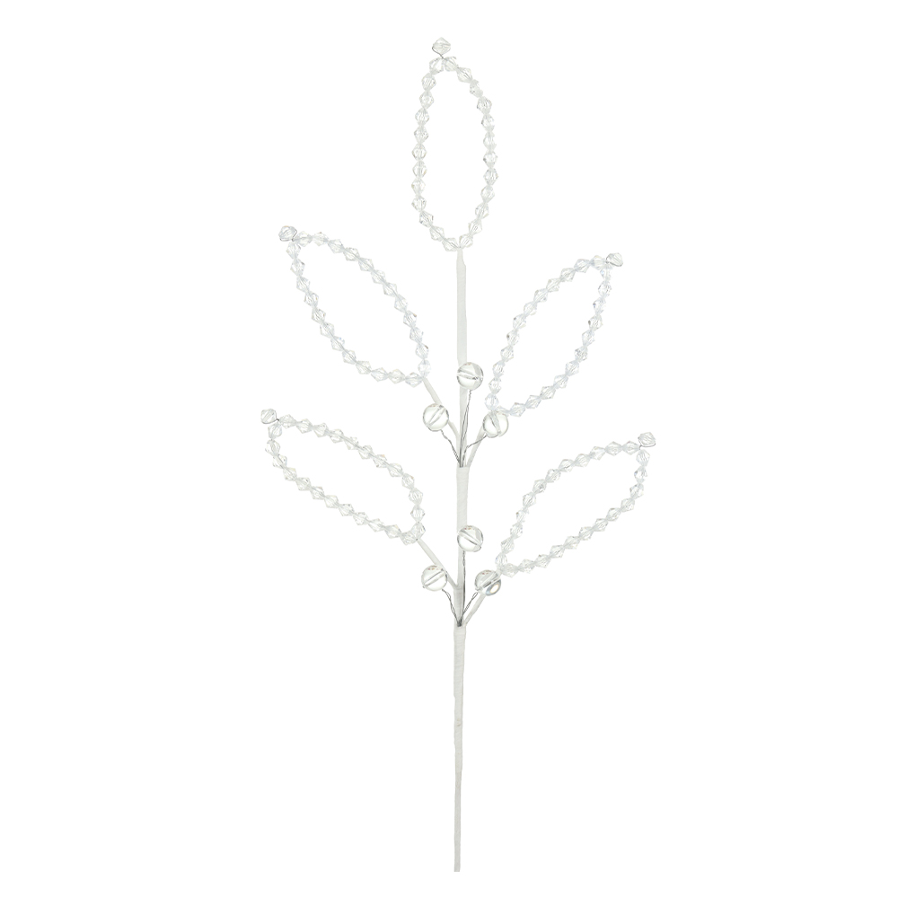 H.FOLHA NATAL CRISTAL. (TRANSPARENTE) 60cm 5P
