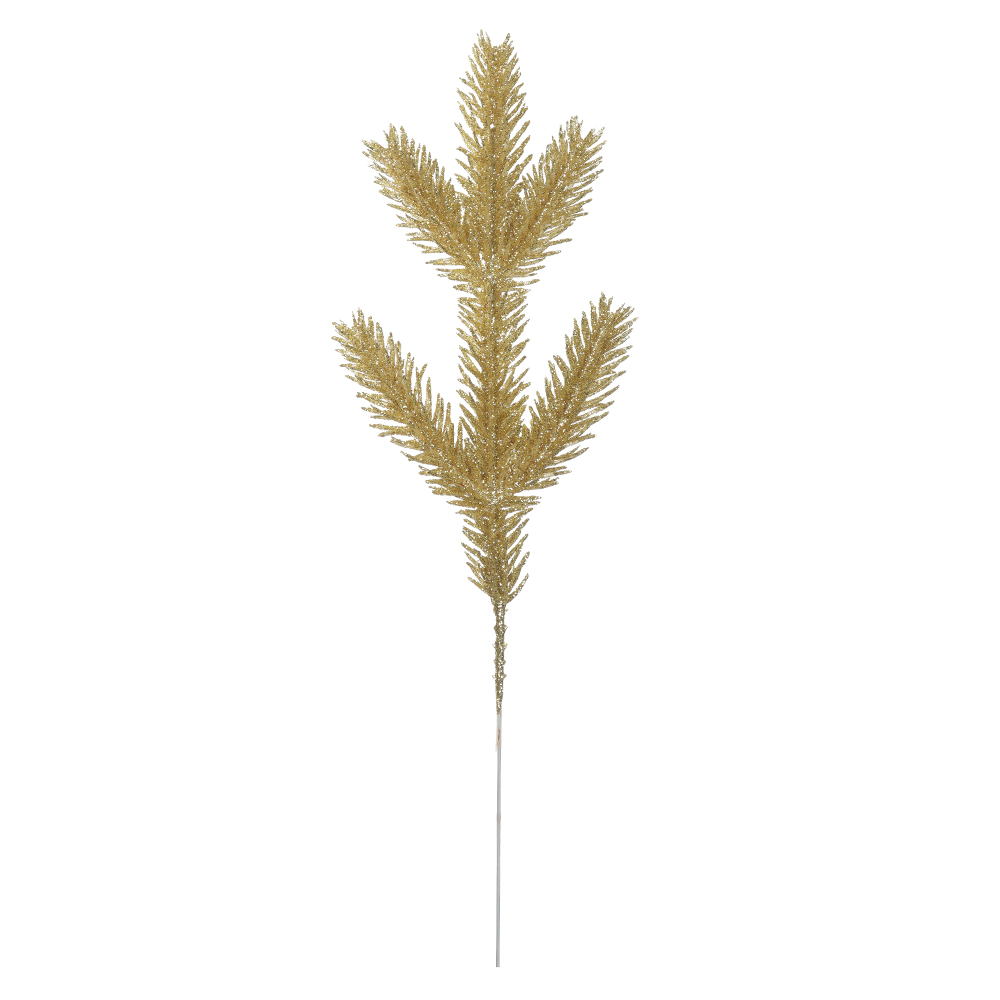 C.FOLHA NATAL C/GLITTER (DOURADO) 28cm
