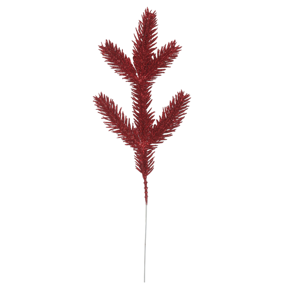 C.FOLHA NATAL C/GLITTER (VERMELHO) 28cm