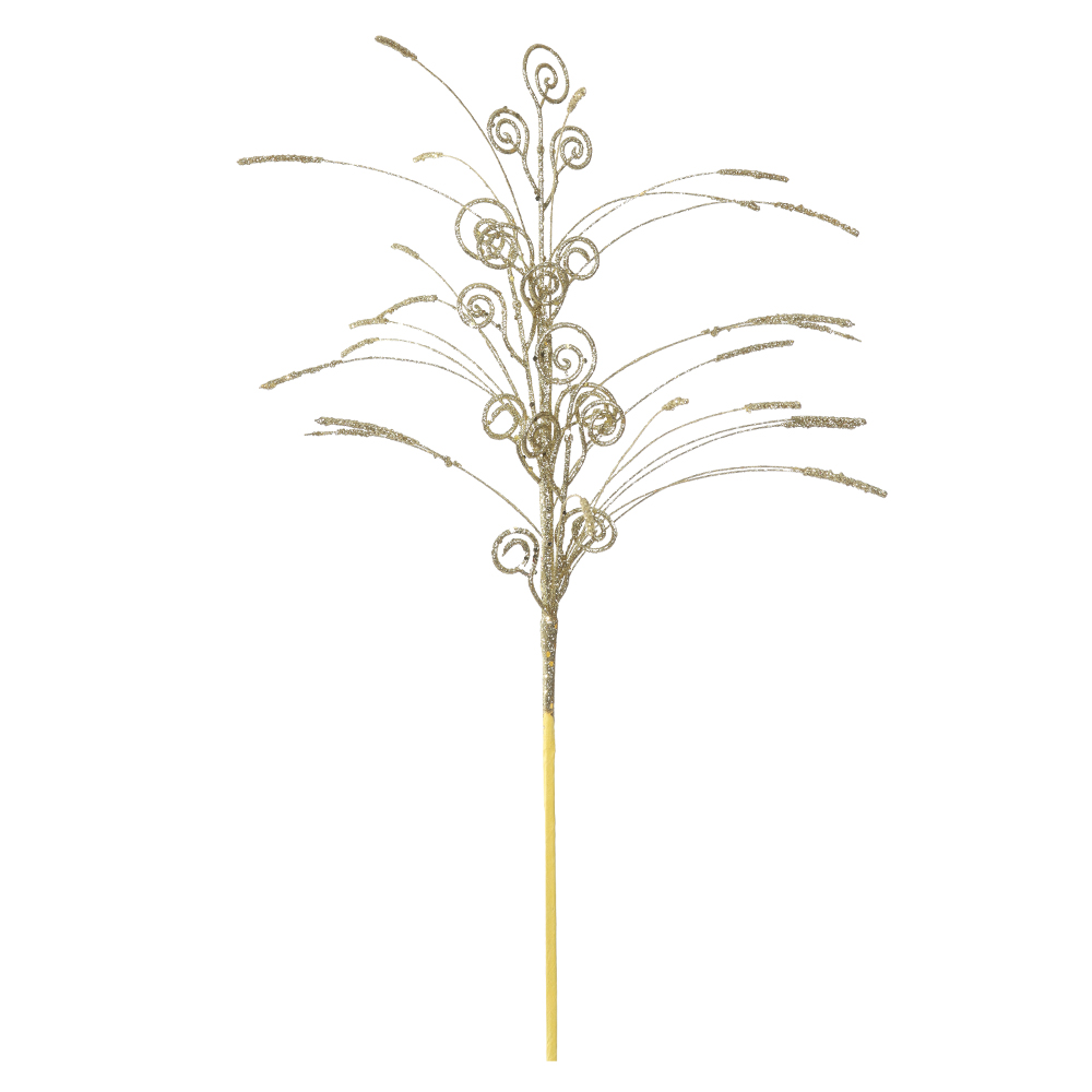 C.FOLHA NATAL C/GLITTER (DOURADO) 50cm