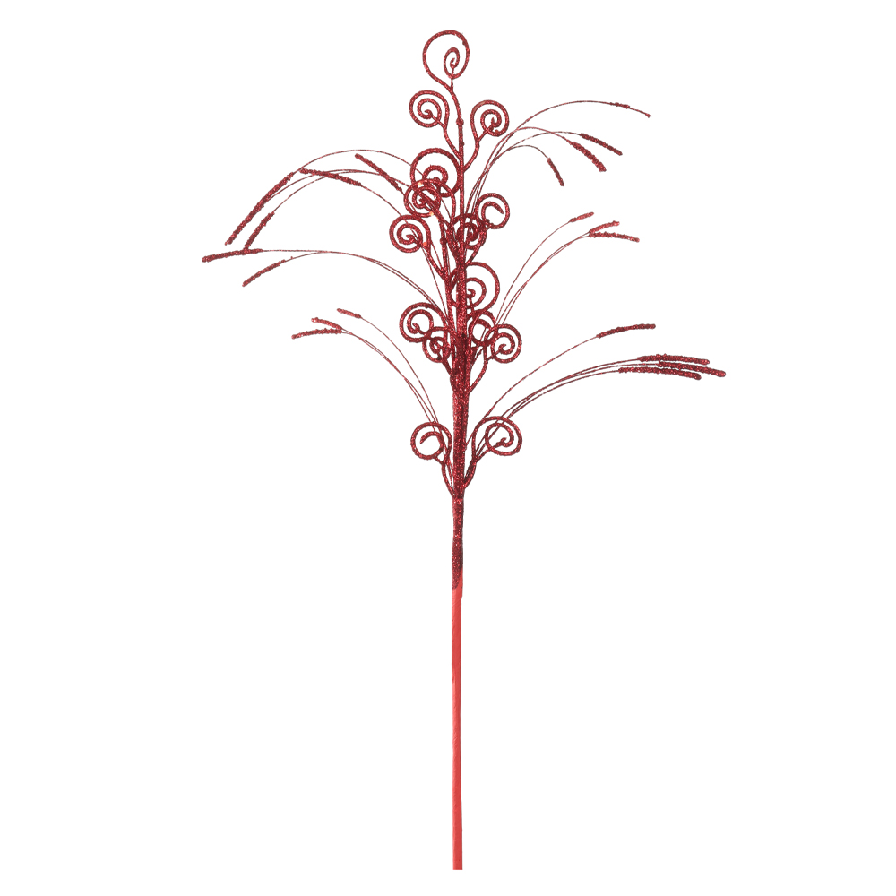 C.FOLHA NATAL C/GLITTER (VERMELHO) 50cm