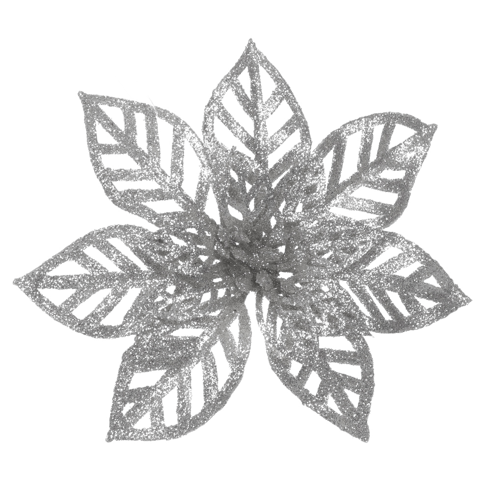 H.BICO DE PAPAGAIO NATAL C/GLITTER (PRATA) 14cm 14d