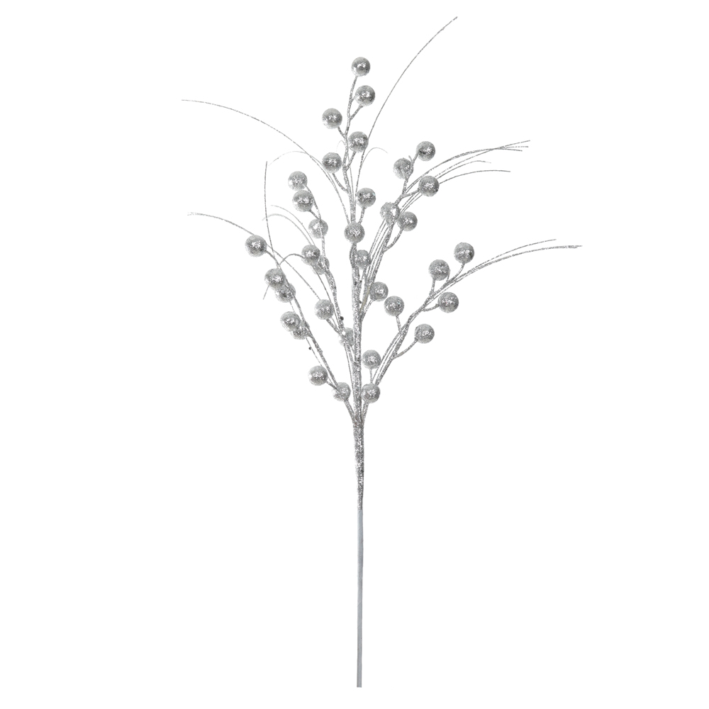 C.BOLINHAS NATAL C/GLITTER (PRATA) 58cm