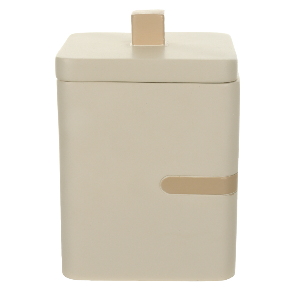 POTE COM TAMPA POLIRESINA 11,5X8X8cm URBAN (BEGE)