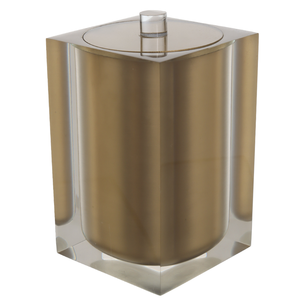 POTE COM TAMPA POLIRESINA 11X6,7X6,7cm ECHO (DOURADO)