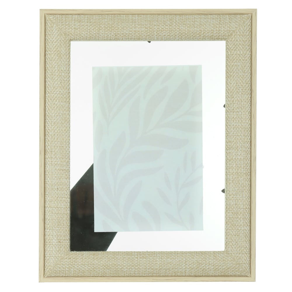PORTA RETRATO FTO 10X15 EM MDF E LINHO (BEGE CLARO) 24,5X19,5X1,2cm