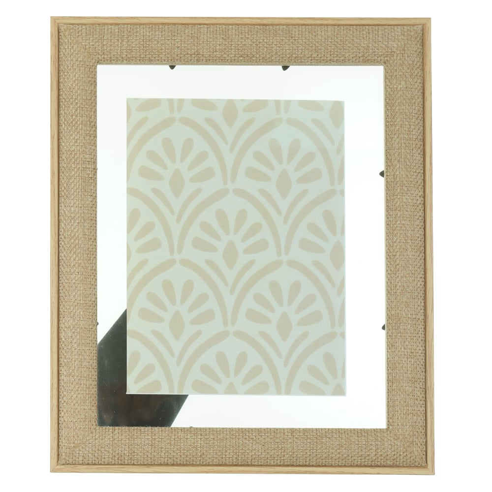 PORTA RETRATO FTO 13X18 EM MDF E LINHO (BEGE) 27,5X22,5X1,2cm