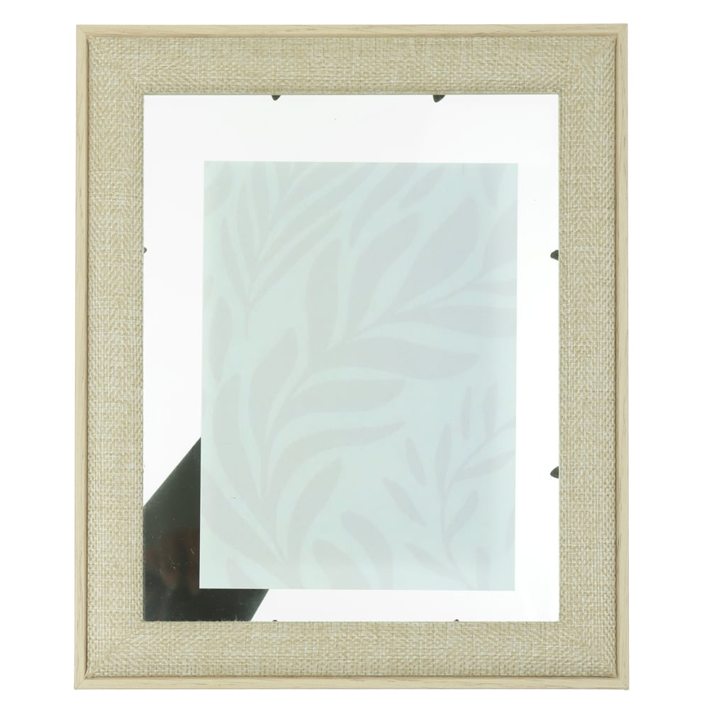 PORTA RETRATO FTO 13X18 EM MDF E LINHO (BEGE CLARO) 27,5X22,5X1,2cm