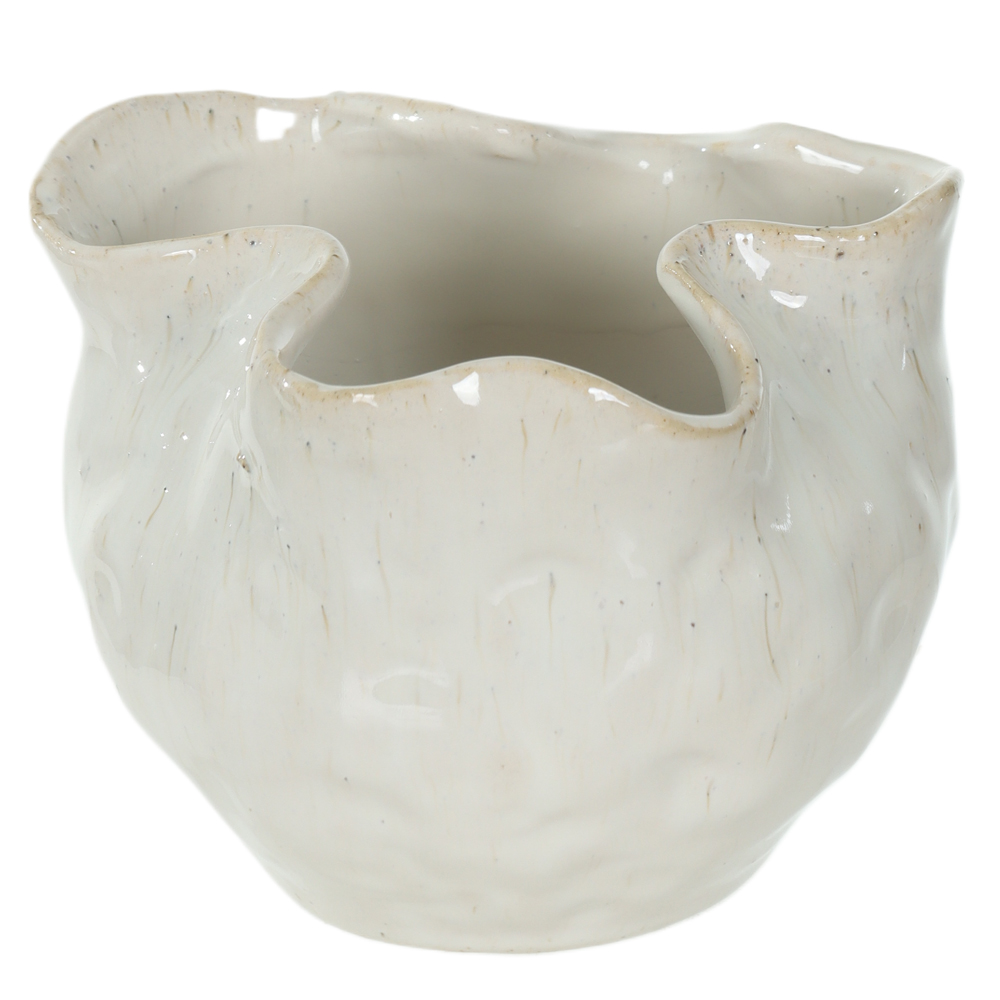 CACHEPOT DECORATIVO CERAMICA (OFF WHITE) 11X14,5X14cm