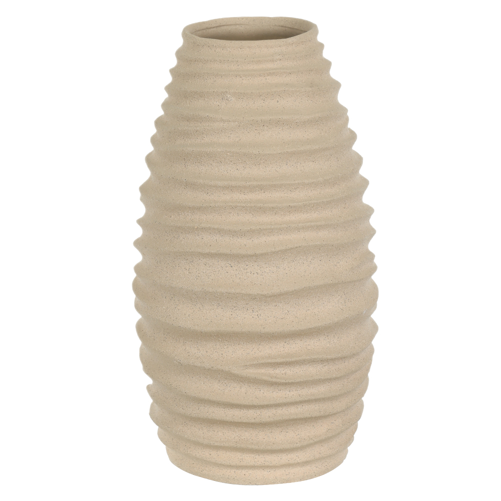 VASO DECORATIVO CERAMICA COM TEXTURA (BEGE) 42,5cm 23d