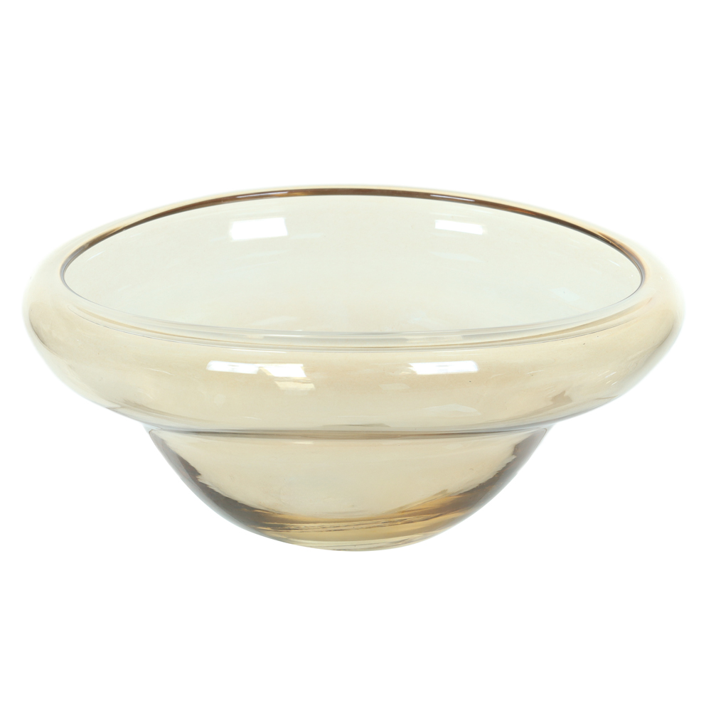 CENTRO DE MESA VIDRO (BEGE ESCURO LUSTER) 12,5X29X26cm