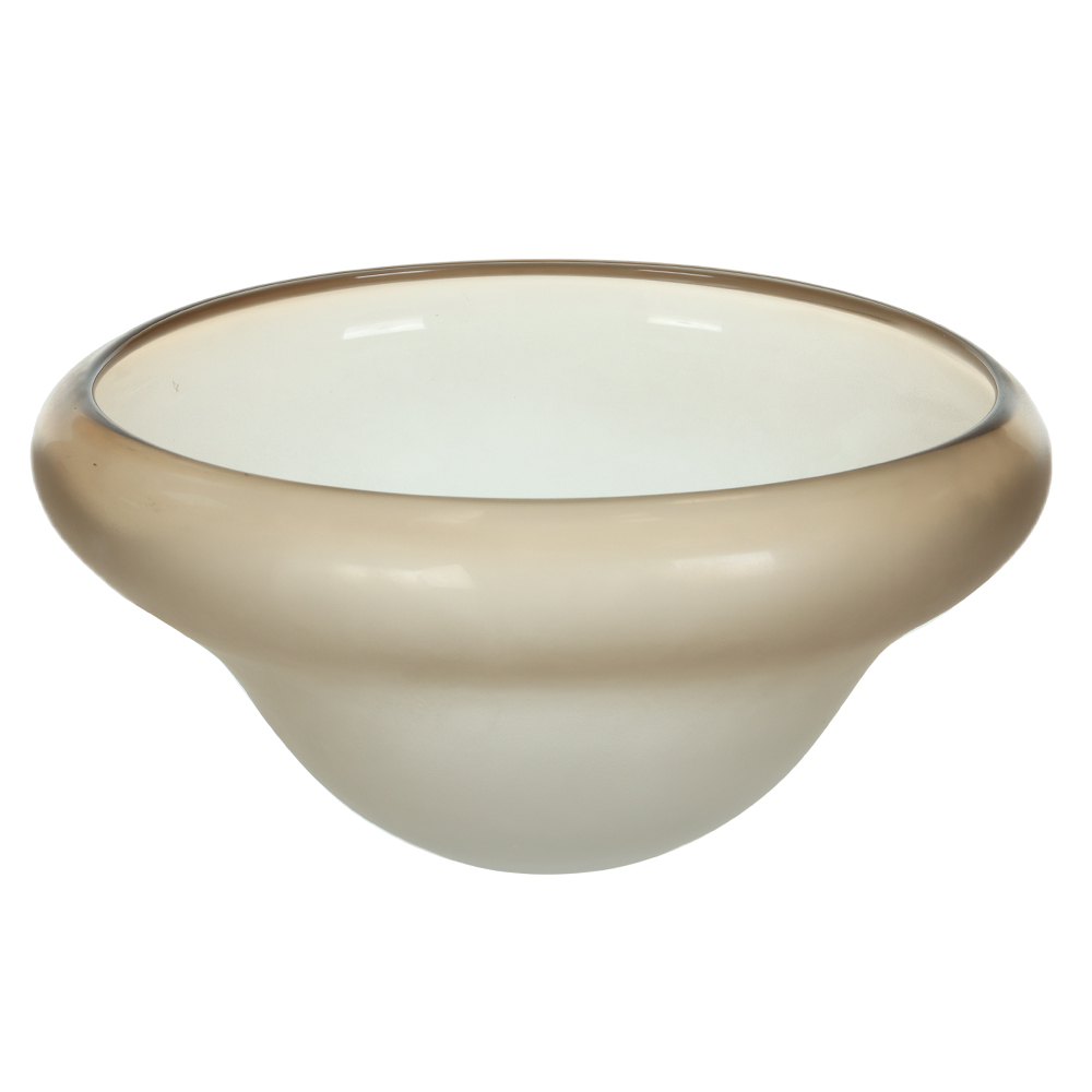 CENTRO DE MESA VIDRO (BEGE ESCURO MATTE) 12,5X29X26cm