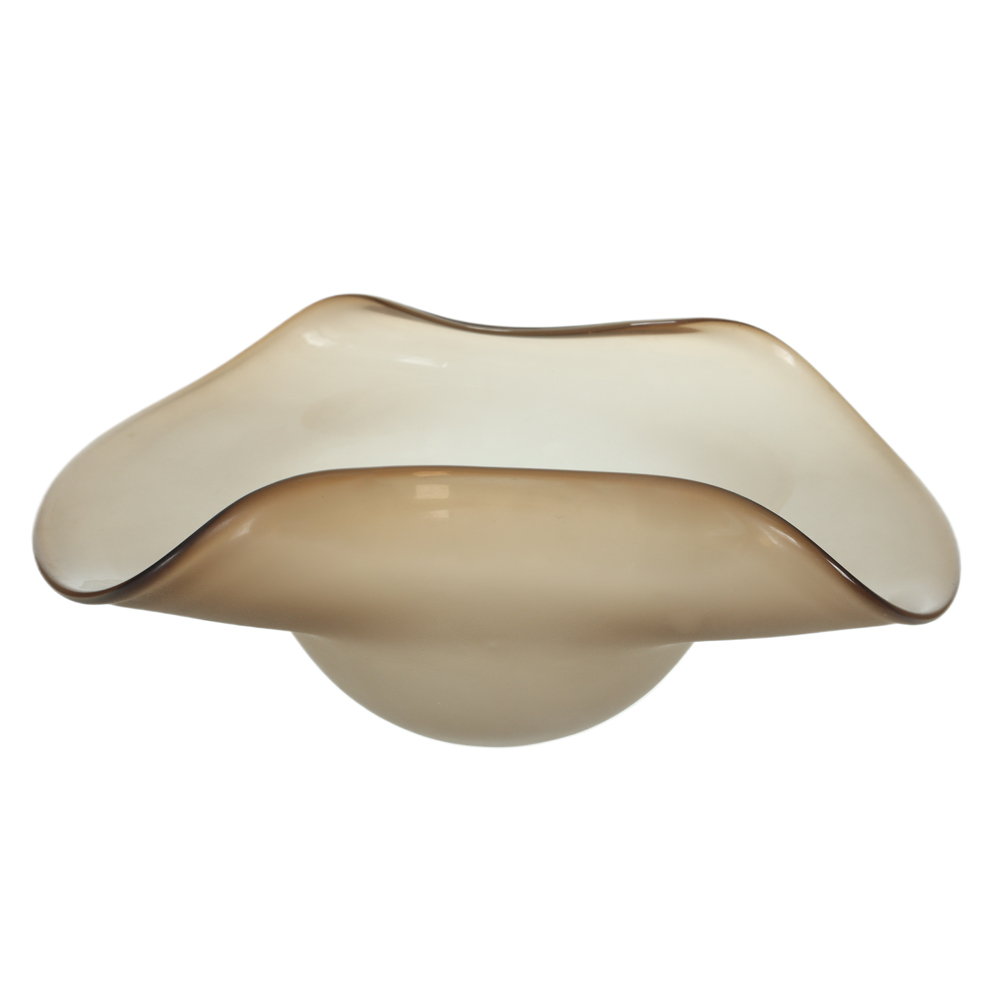 CENTRO DE MESA VIDRO (BEGE ESCURO MATTE) 10,5X29X22cm