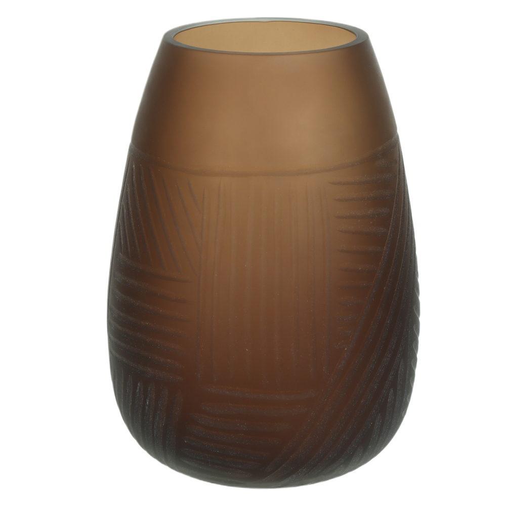 VASO DECORATIVO VIDRO COM TEXTURA (BEGE) 25cm 18d