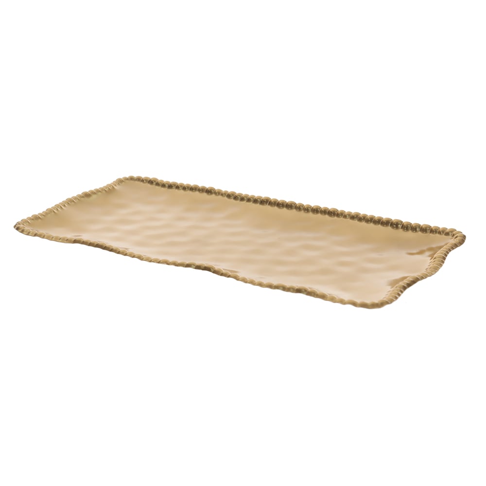 BANDEJA METAL MARTELADO (DOURADO) 1X28X14cm