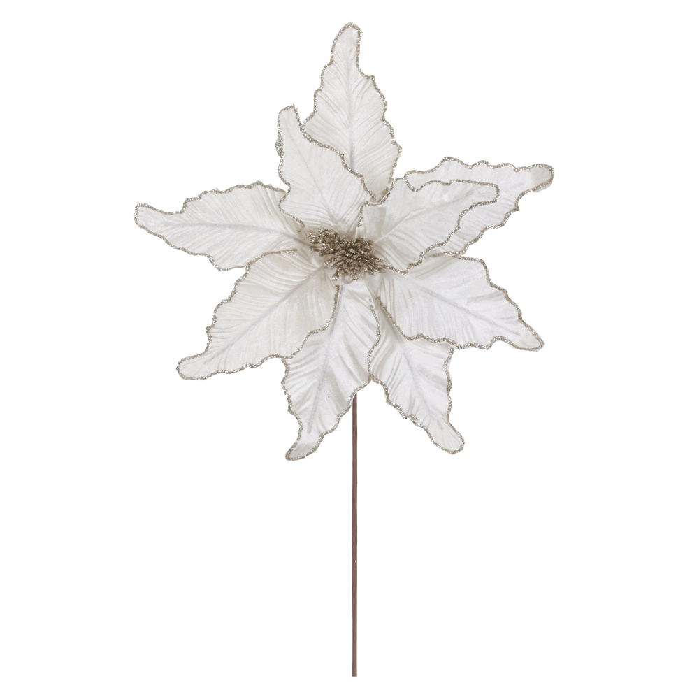 H.BICO DE PAPAGAIO NATAL AVELUDADO (OFF WHITE GLITTER CHAMPANHE) 25cm 42d 10P