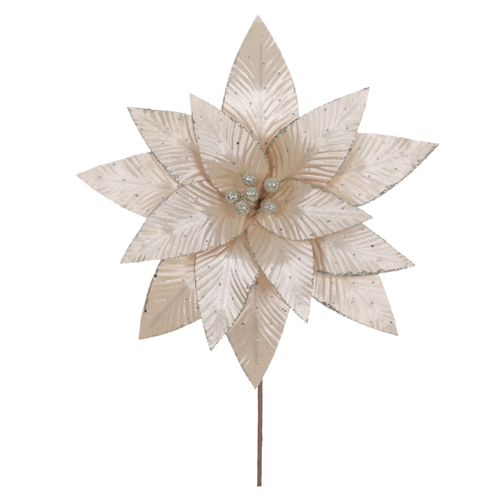 H.BICO DE PAPAGAIO NATAL AVELUDADO (CHAMPANHE GLITTER CHAMPANHE) 25cm 35d 14P
