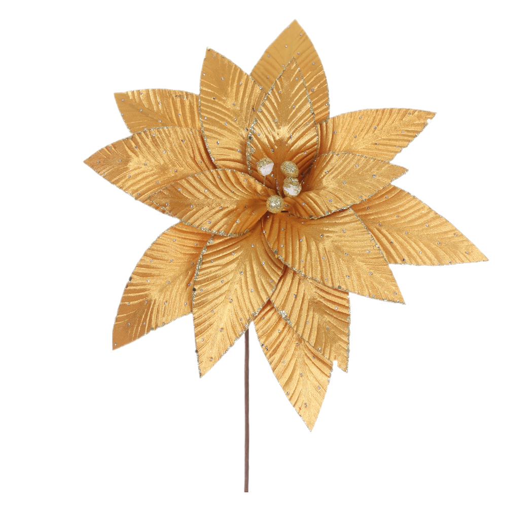 H.BICO DE PAPAGAIO NATAL AVELUDADO (DOURADO GLITTER DOURADO) 25cm 35d 14P