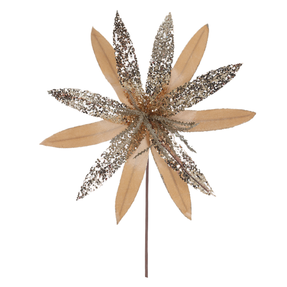 H.BICO DE PAPAGAIO NATAL AVELUDADO (CHAMPANHE GLITTER CHAMPANHE) 25cm 39d 12P