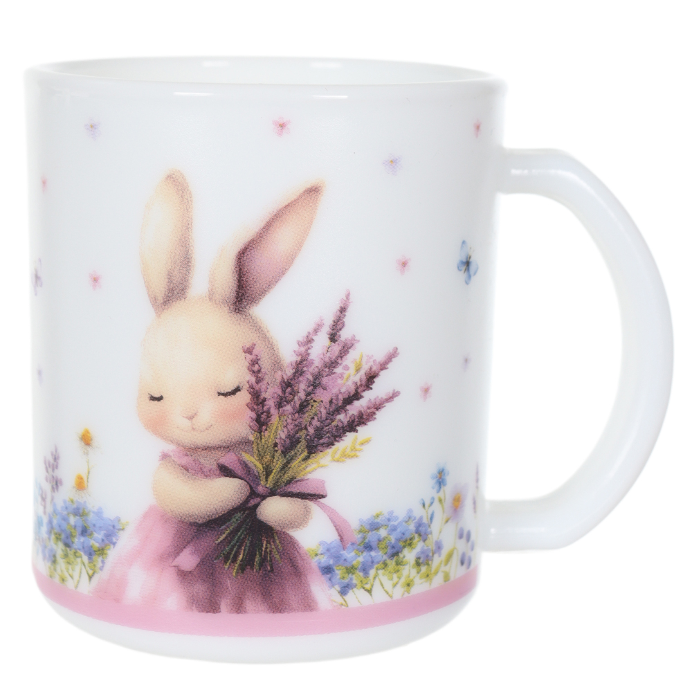 CANECA VIDRO OPALINO PROVENCAL 350ML (LILAS) 8X9cm