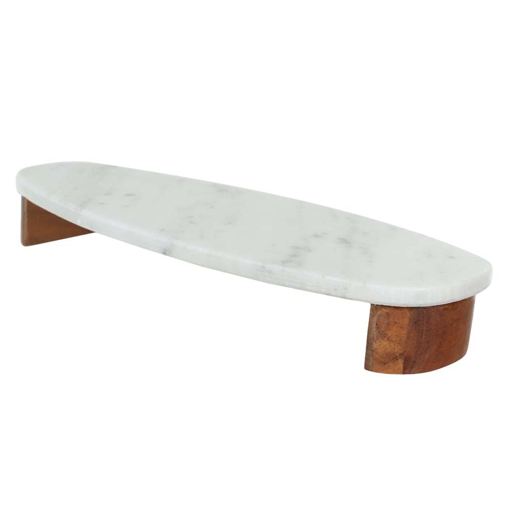 BANDEJA DECOR MARMORE E MADEIRA ESTR (OFF WHITE) 5X36X13,5cm