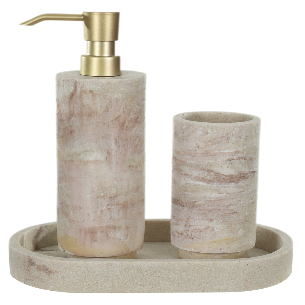 KIT PARA BANHEIRO POLIRESINA C/3 PCS HIMALAIA (BEGE ROSA)