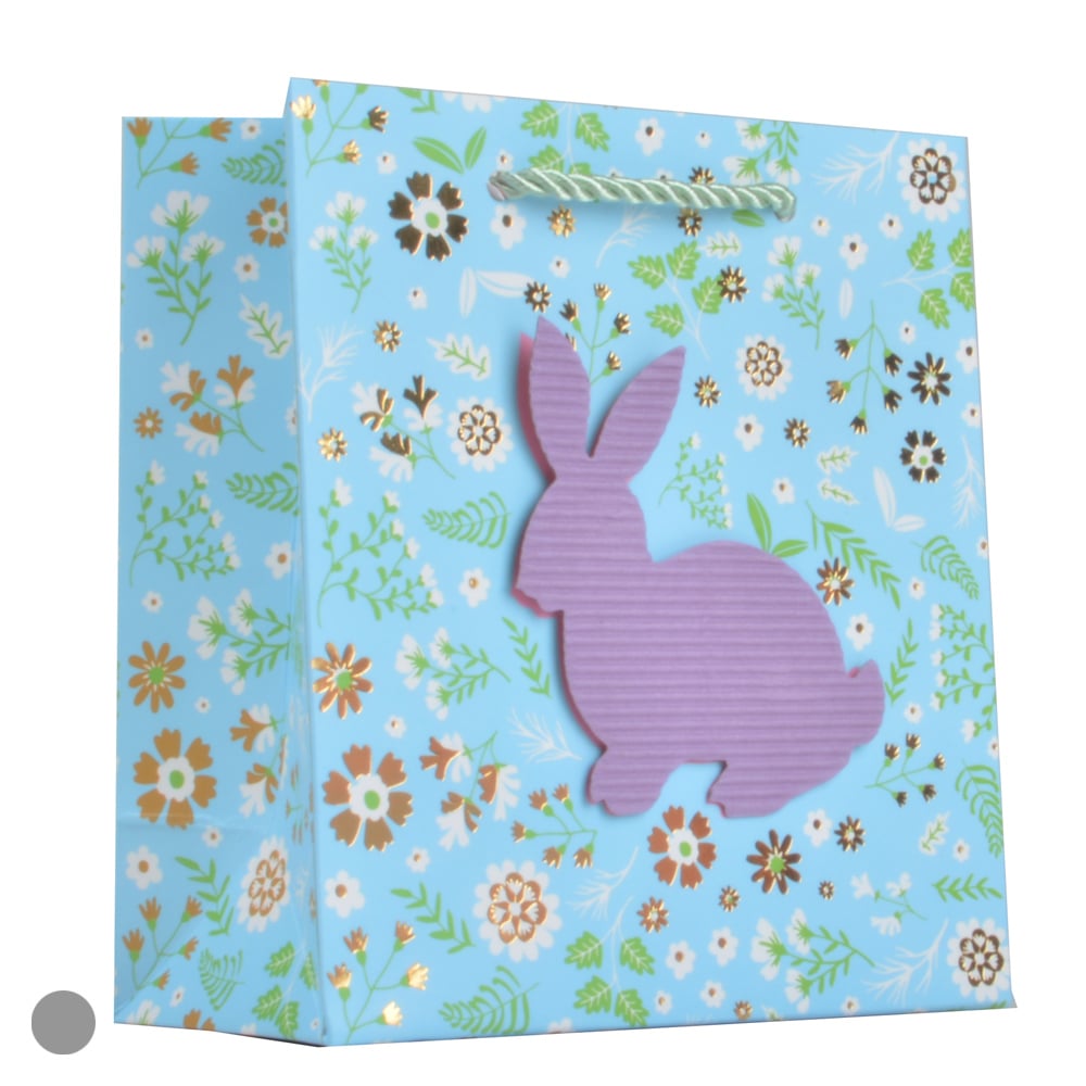 SACOLA P PAPEL FLORAL VIBRANTE (AZUL) 14,3X15,5cm