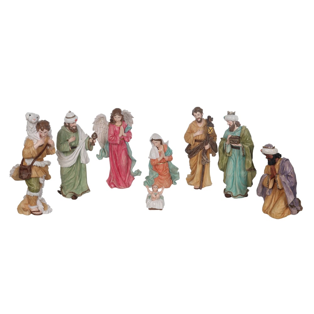 RESINA NATAL PRESEPIO C/8 PCS (COLORIDO) 38cm