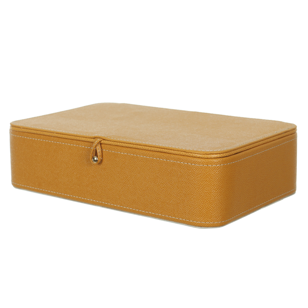 CAIXA DECORATIVA MDF COM REVEST PU (LARANJA) 28X18X7cm