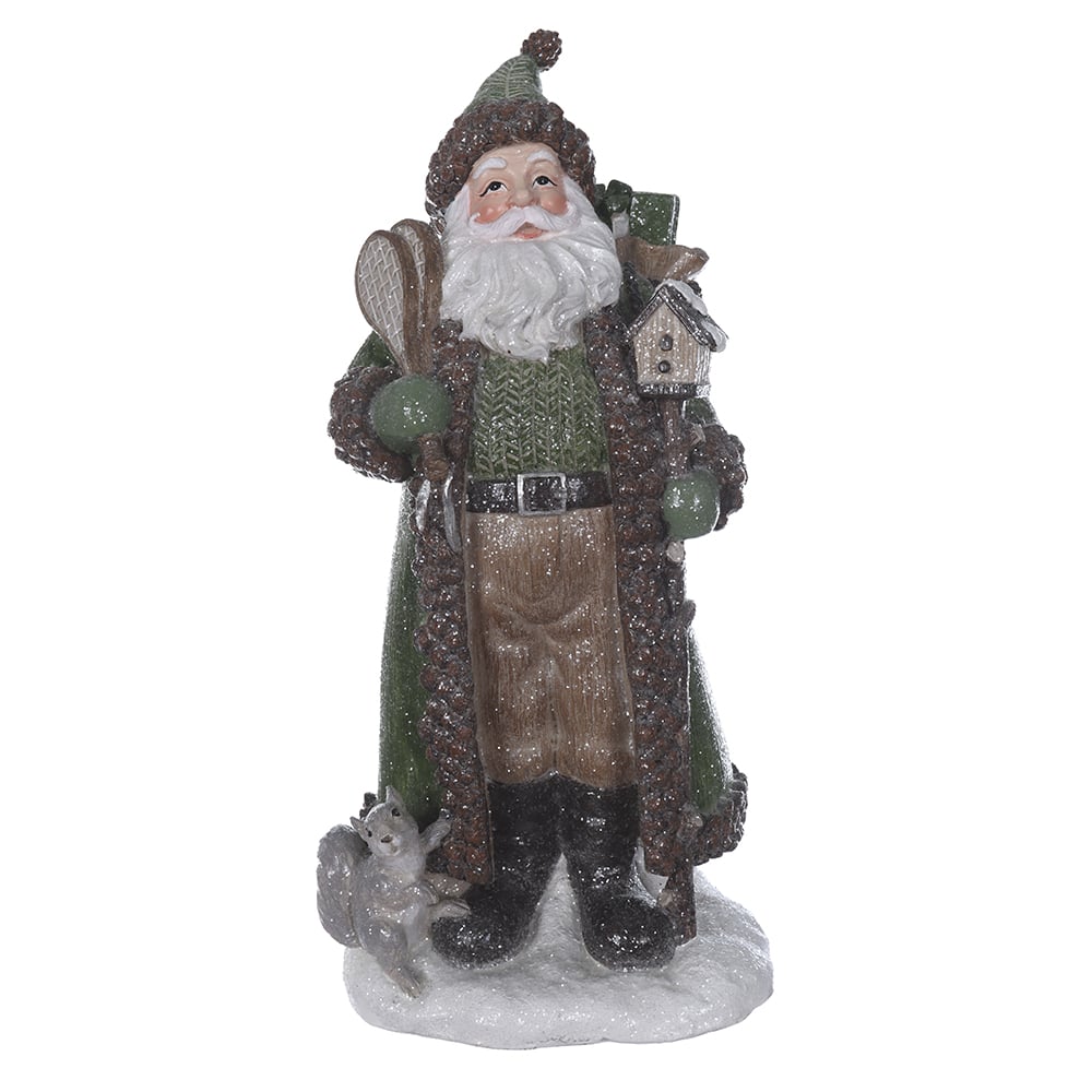 RESINA NATAL PAPAI NOEL RUSTICO (VERDE BEGE) 32X11,5cm