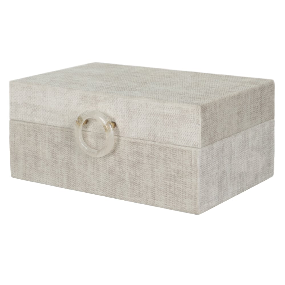 CAIXA DECORATIVA MDF COM REVEST PU (OFF WHITE) 18X13X8cm