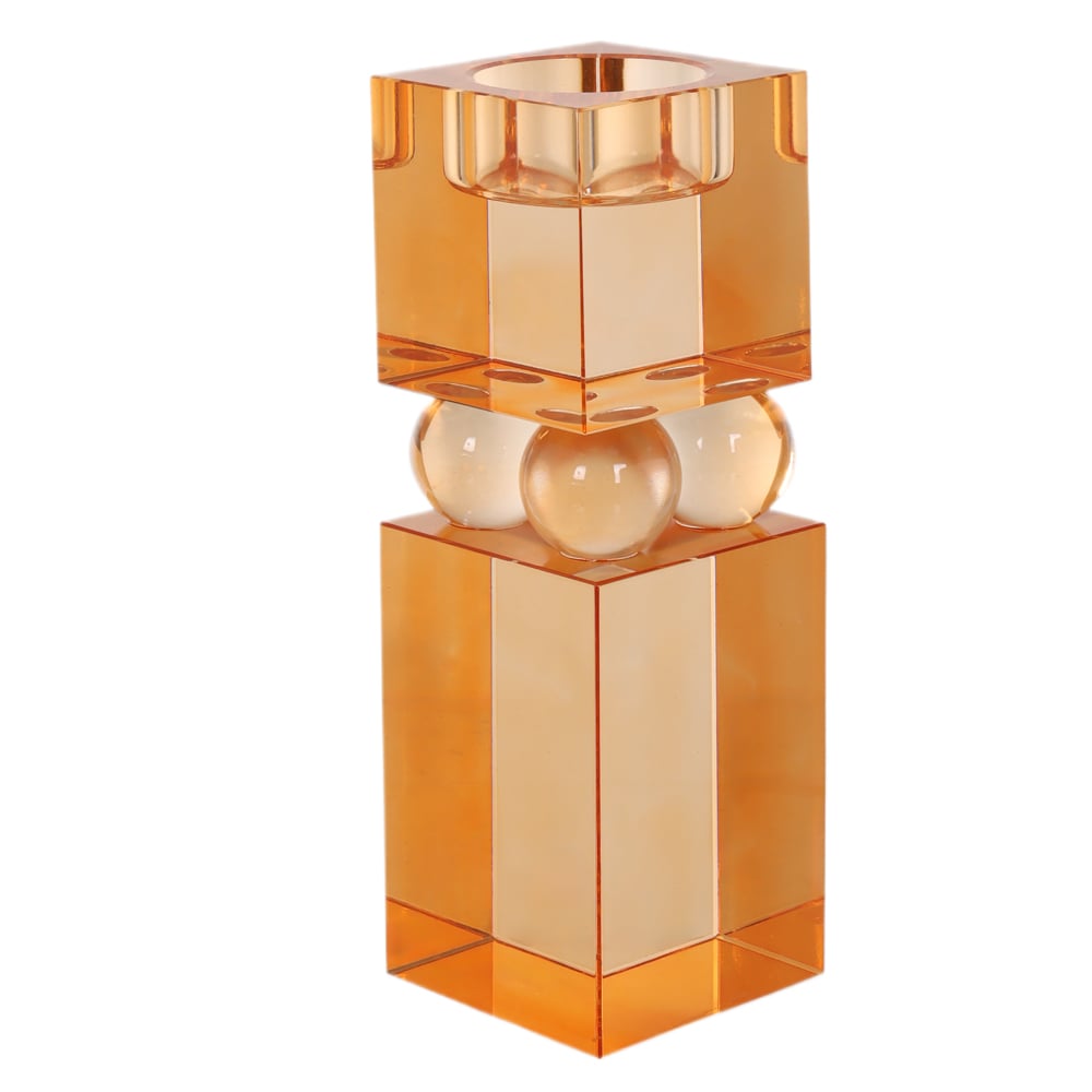 PORTA VELA DECOR CRISTAL (AMBAR) 17,5X6X6cm